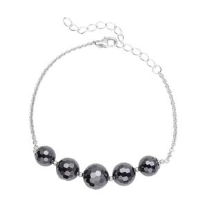 28.85ctw Black Genuine Moissanite Beaded Bracelet.